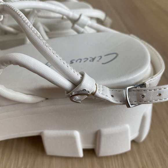 Circus NY by Sam Edelman Chunky White Platform Summer Sandals: Womens 7 - Picture 4 of 8